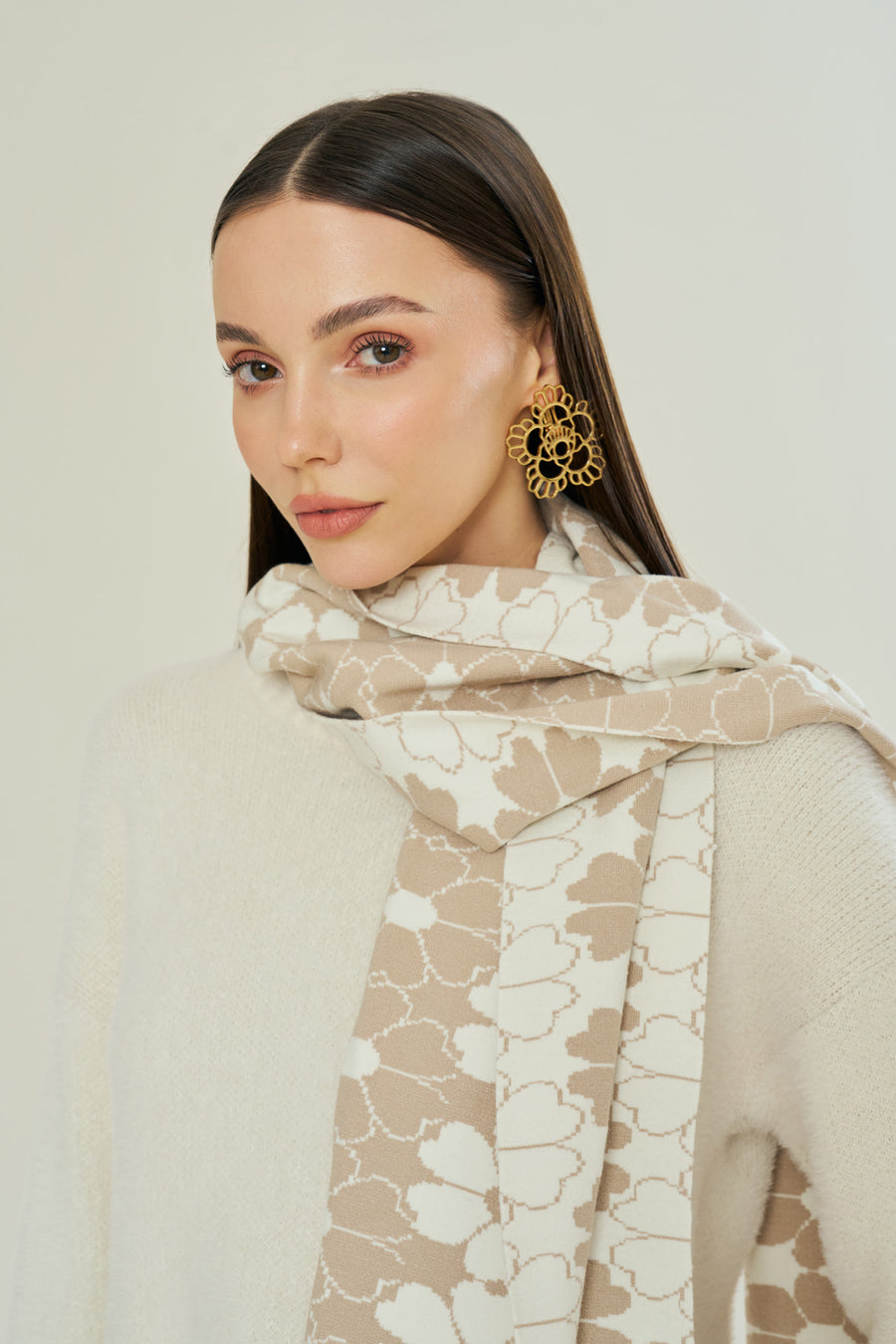 Desert Bloom Knit Scarf