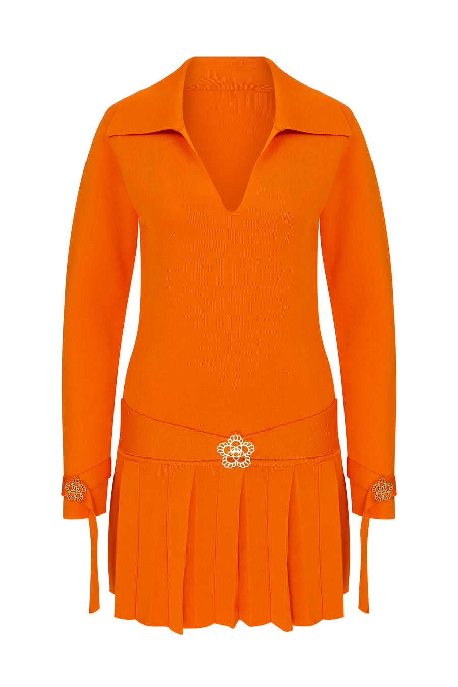 Mandarin Elegance Knit Dress