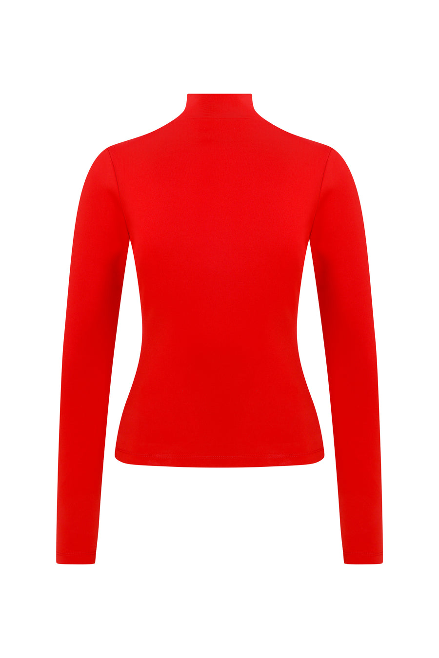 Red Blooming Crest Turtleneck