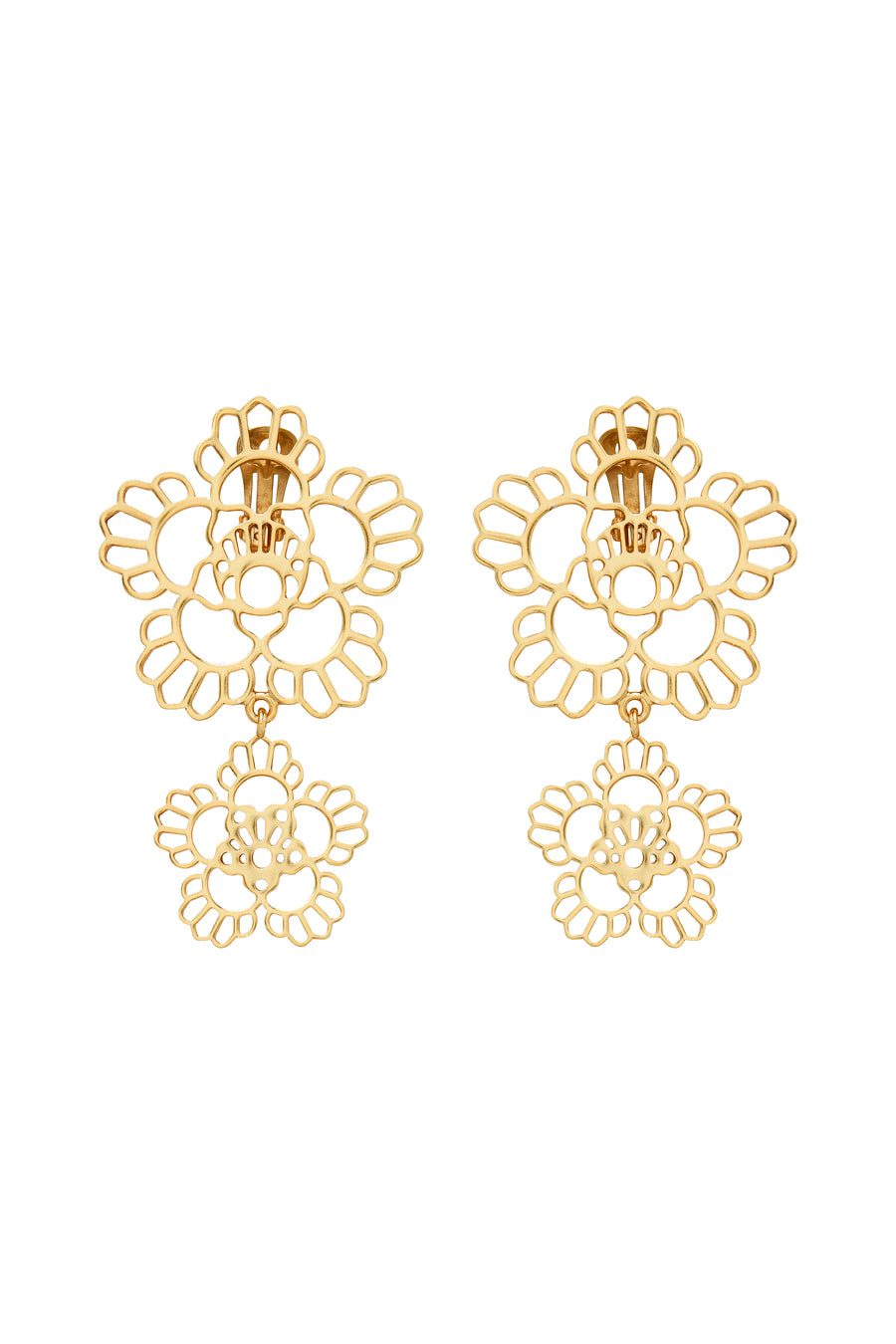 Floral Iconic Double Earrings (Gold)