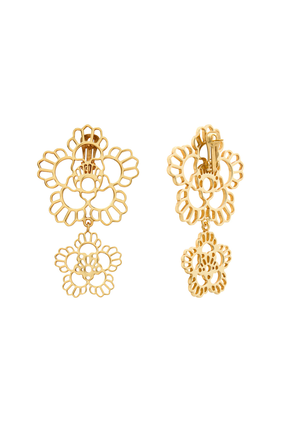 Floral Iconic Double Earrings (Gold)