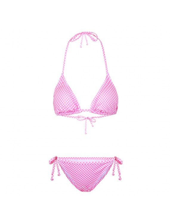 Pink Checkered Bikini Set